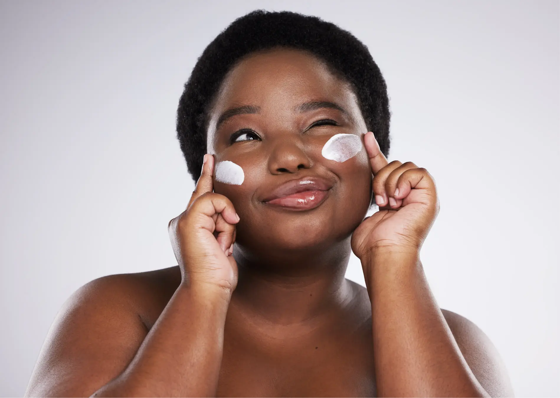 cream thinking and beauty black woman isolated on 2023 11 27 05 11 31 utc 1